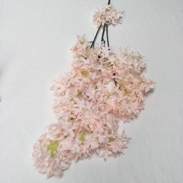 YO CHO 1PC Cherry Flower Silk Artificial Flowers Home Decorations DIY Wedding Prop Fake White Flowers Simulation Flowers Sakura