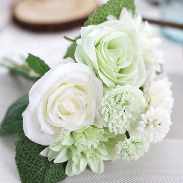 Artificial Simulation Rose Bouquet European Living Room Bedroom Desk Decoration Fake Flower Bud Flower Arrangement