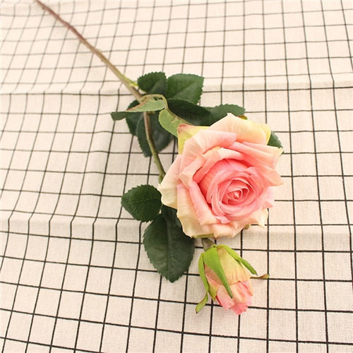 YO CHO DIY 15 Flower Heads Real Touch Flower Artificial Rose Flower Wedding Decoration Accessories Home Decor Flower for Wedding